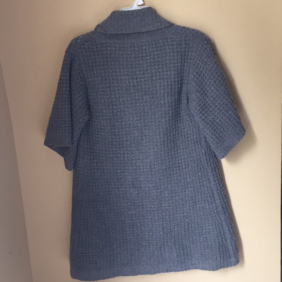 Calypso Gray Wool Chunky Knit Open Long Cardigan - Picture 3 of 8